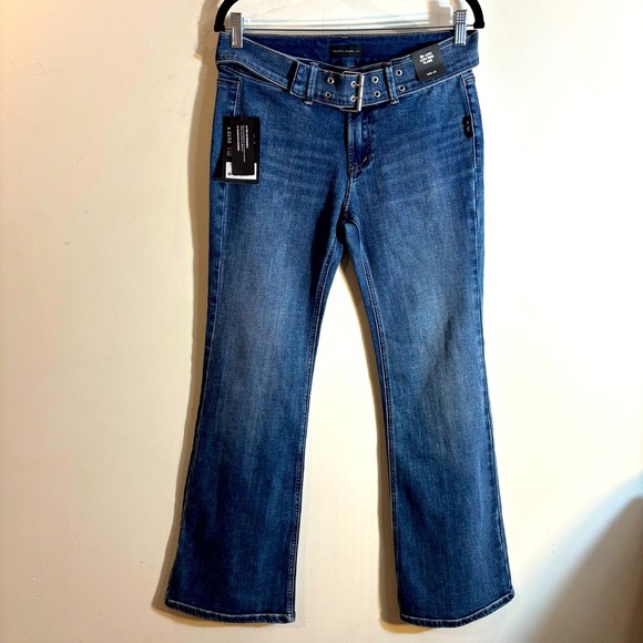 SILVER JEANS Sz 26 x 31L Be Low Flare Belt Low Rise Blue Jeans NEW WITH TAGS - Picture 1 of 13